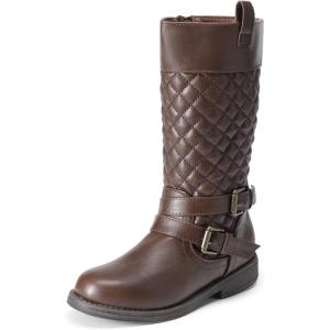 DREAM PAIRS Girls Knee High Fashion Riding Boots for Toddler/Little Kid/Big Kid(Brown)