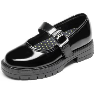 DREAM PAIRS Girls Mary Jane Chunky Platform School Uniform Dress Shoes Party Oxford Pumps for Toddler/Little Big Kid(All Black)