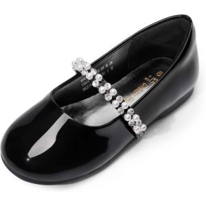 DREAM PAIRS Girls Mary Jane Dress Shoes Ballerina Flats for Wedding, Party (Toddler/Little Kid/Big Kid)(Black/Pat-t)
