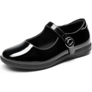 DREAM PAIRS Girls Mary Jane Flats School Uniform Dress Shoes(All Black)