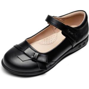 DREAM PAIRS Girls School Uniform Shoes Mary Jane Dress Flats(Little Kid/Big Kid)(Black/Pu)