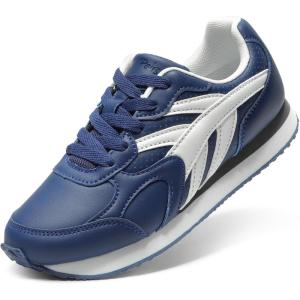 DREAM PAIRS Girls Sneakers Lace-up Tennis Running Casual LilLegends Lightweight Classic Walking Shoes for Little/Big Kid(Navy)