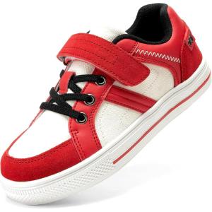 DREAM PAIRS Kid Sneakers Girls Boys School Loafers Shoes LilLegends TimberTot(White/Red)