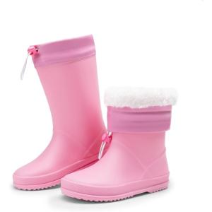DREAM PAIRS Kids Rain Boots Boys Girls Lightweight Boots Waterproof Easy-on Outdoor Playing Rain Boot Unisex-Child(All Pink)