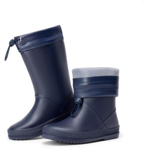 DREAM PAIRS Kids Rain Boots Boys Girls Lightweight Boots Waterproof Easy-on Outdoor Playing Rain Boot Unisex-Child(Navy)
