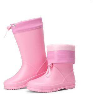 DREAM PAIRS Kids Rain Boots Boys Girls Lightweight Boots Waterproof Easy-on Outdoor Playing Rain Boot Unisex-Child(Pink)