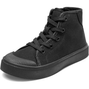 DREAM PAIRS Kids Sneakers Little Boys Girls High Top Canvas Shoes LilLegends CourtStar Casual Walking Shoes(Black)