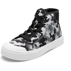 DREAM PAIRS Kids Sneakers Little Boys Girls High Top Canvas Shoes LilLegends CourtStar Casual Walking Shoes(Black Camo)