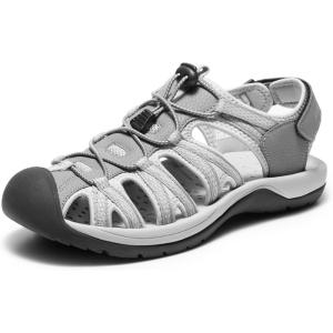 DREAM PAIRS Men’s 160912-M-NEW Adventurous Summer Outdoor Sandals(Grey/Black)