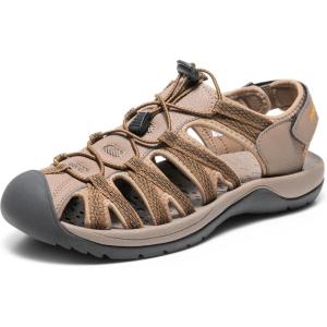 DREAM PAIRS Men’s 160912-M-NEW Adventurous Summer Outdoor Sandals(Khaki/Yellow)