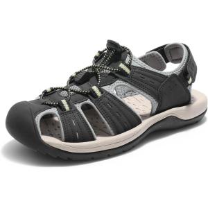 DREAM PAIRS Men’s Support Sandals: Athletic, Outdoor, Quick-Dry Mesh, Closed Toe, Lightweight, Comfortable Water Shoes(Black)