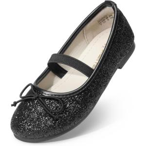 DREAM PAIRS Toddler Girls Dress Shoes Party Wedding Flower Girl Ballet Flats(Black)