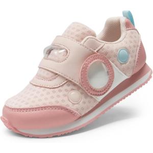 DREAM PAIRS Toddler Shoes Boys Girls Sneakers Kids Tennis Running Shoes Storybook Lightweight Hook and Loop Casual Walking Shoes(Pink)