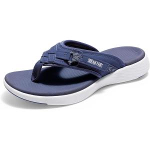 DREAM PAIRS Women’s Arch Support Flip Flops Comfortable Thong Sandals(Navy)
