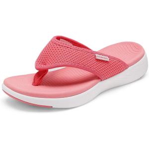 DREAM PAIRS Women’s Arch Support Soft Cushion Flip Flops Thong Sandals(Watermelon/Red)