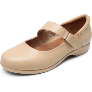 DREAM PAIRS Womens Ballet Mary Jane Flats, Comfortable Business Office Dress Shoes for Women Dressy and Work with Ankle Strap(Nude)