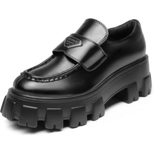 DREAM PAIRS Women’s Chunky Loafers Platform Comfortable Slip-On Dressy Business Casual Fashion Outfit Loafer Shoes(Black)