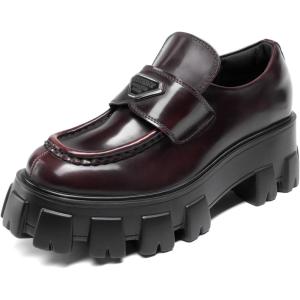 DREAM PAIRS Women’s Chunky Loafers Platform Comfortable Slip-On Dressy Business Casual Fashion Outfit Loafer Shoes(Burgundy)