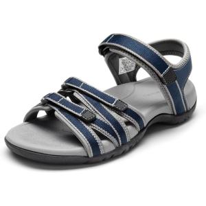 DREAM PAIRS Womens Comfortable Hiking Walking Sandal with Adjustable Hook and Loop Strap, Sports, Travel,Summer Beach Outdoor Light Weight Water Shoes(Navy)