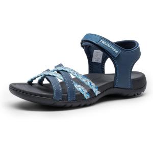 DREAM PAIRS Womens Sandals Light Weight Hiking Sandals for Women Comfortable Athletic Quick-Drying Walking Hiking Water Sandals(Dark Blue)