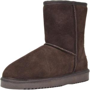 DREAM PAIRS Women’s Shorty-New Mid Calf Winter Snow Boots(Brown-classic)
