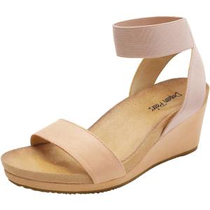 DREAM PAIRS womens Ankle Strap Platform Wedge Sandal(Nude)
