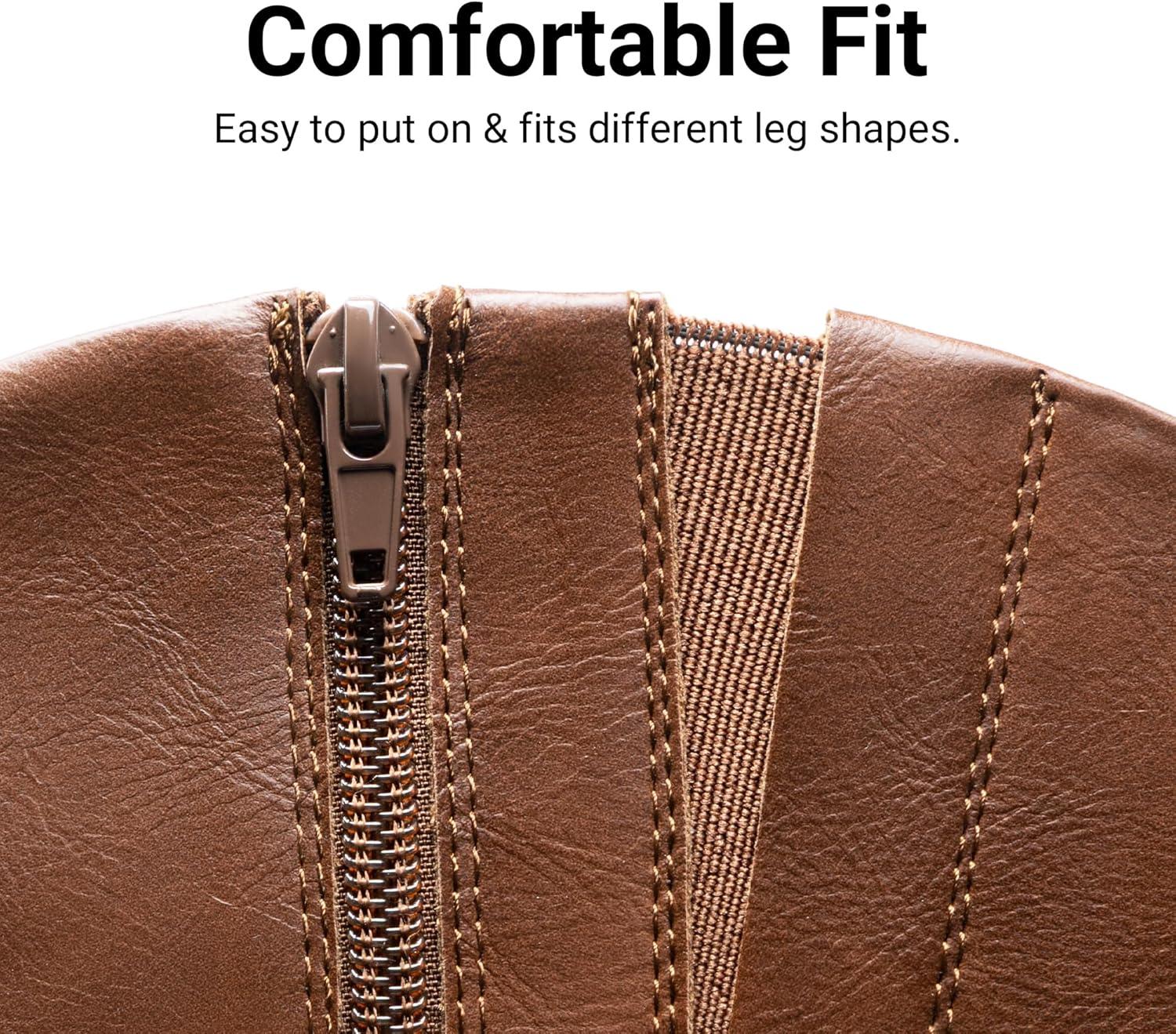 imageDREAM PAIRS Boots For Women Knee High Comfortable Pull On Side Zipper Buckle Riding BootsBrown