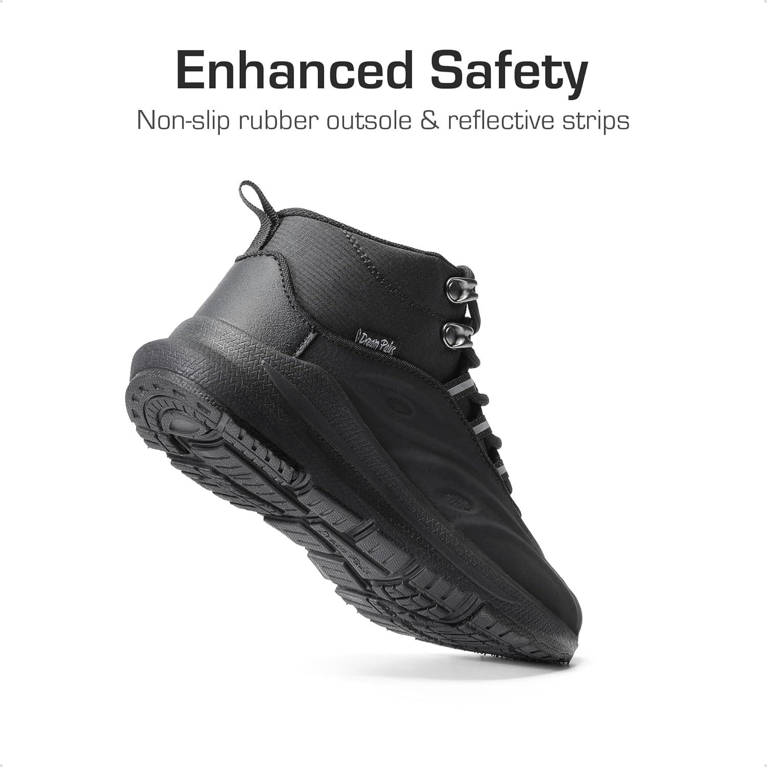 imageDREAM PAIRS Boys Girls Boots Kids High Top Sneakers Shoes Outdoor Hiking DuraPlay Lace Up Shoes for LittleBig KidBlack