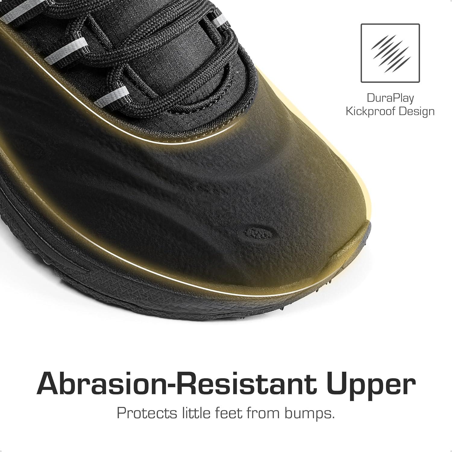 imageDREAM PAIRS Boys Girls Boots Kids High Top Sneakers Shoes Outdoor Hiking DuraPlay Lace Up Shoes for LittleBig KidBlack