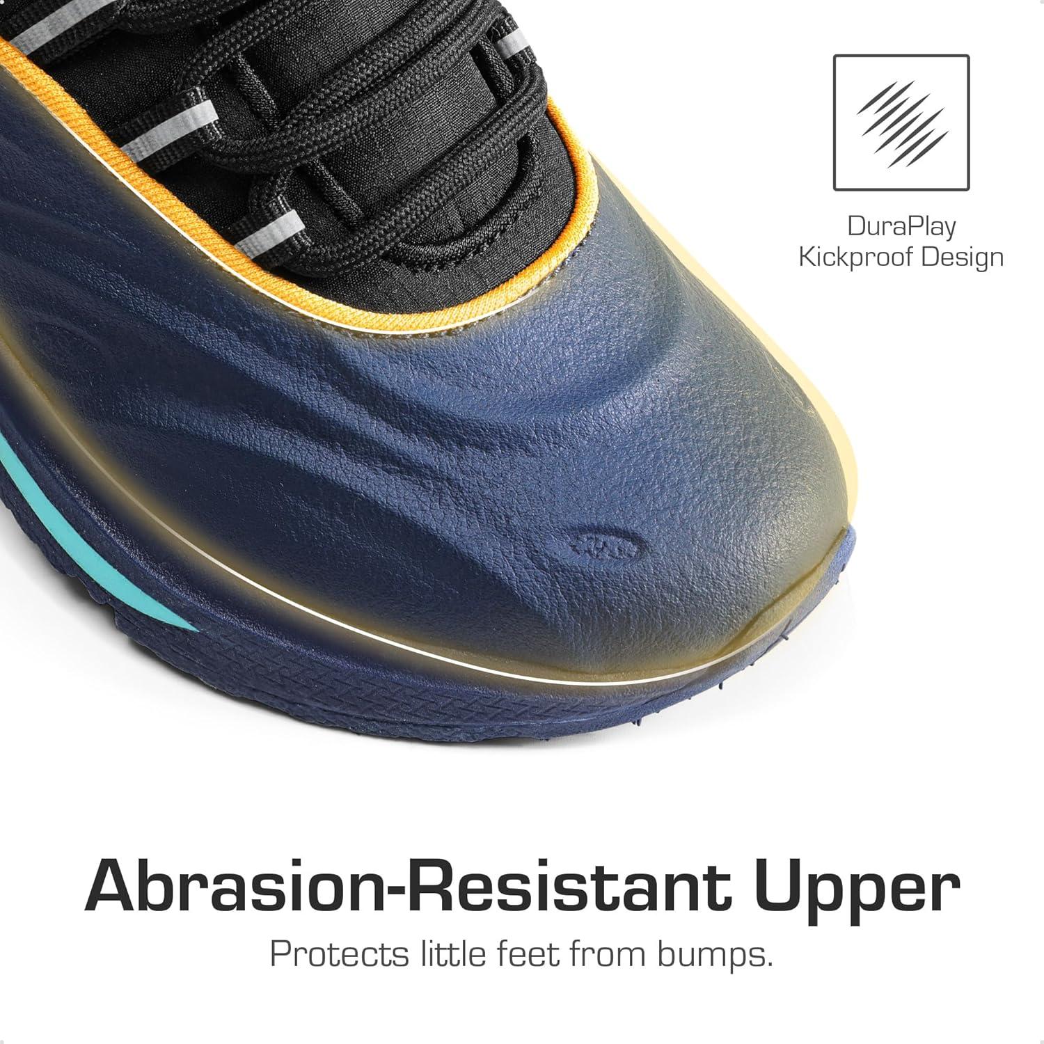 imageDREAM PAIRS Boys Girls Boots Kids High Top Sneakers Shoes Outdoor Hiking DuraPlay Lace Up Shoes for LittleBig KidDark BlueBlack