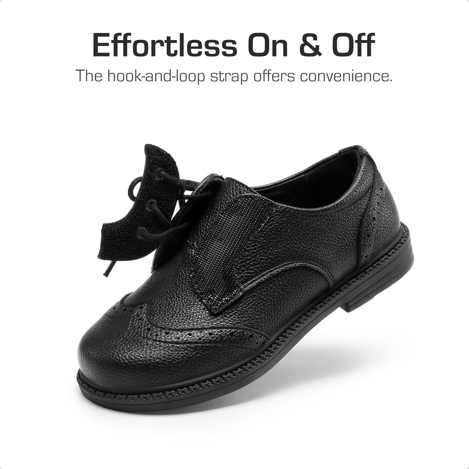 imageDREAM PAIRS Boys Girls Dress Shoes Kids School Uniform Formal Casual Oxfords for Toddler Little KidBlack