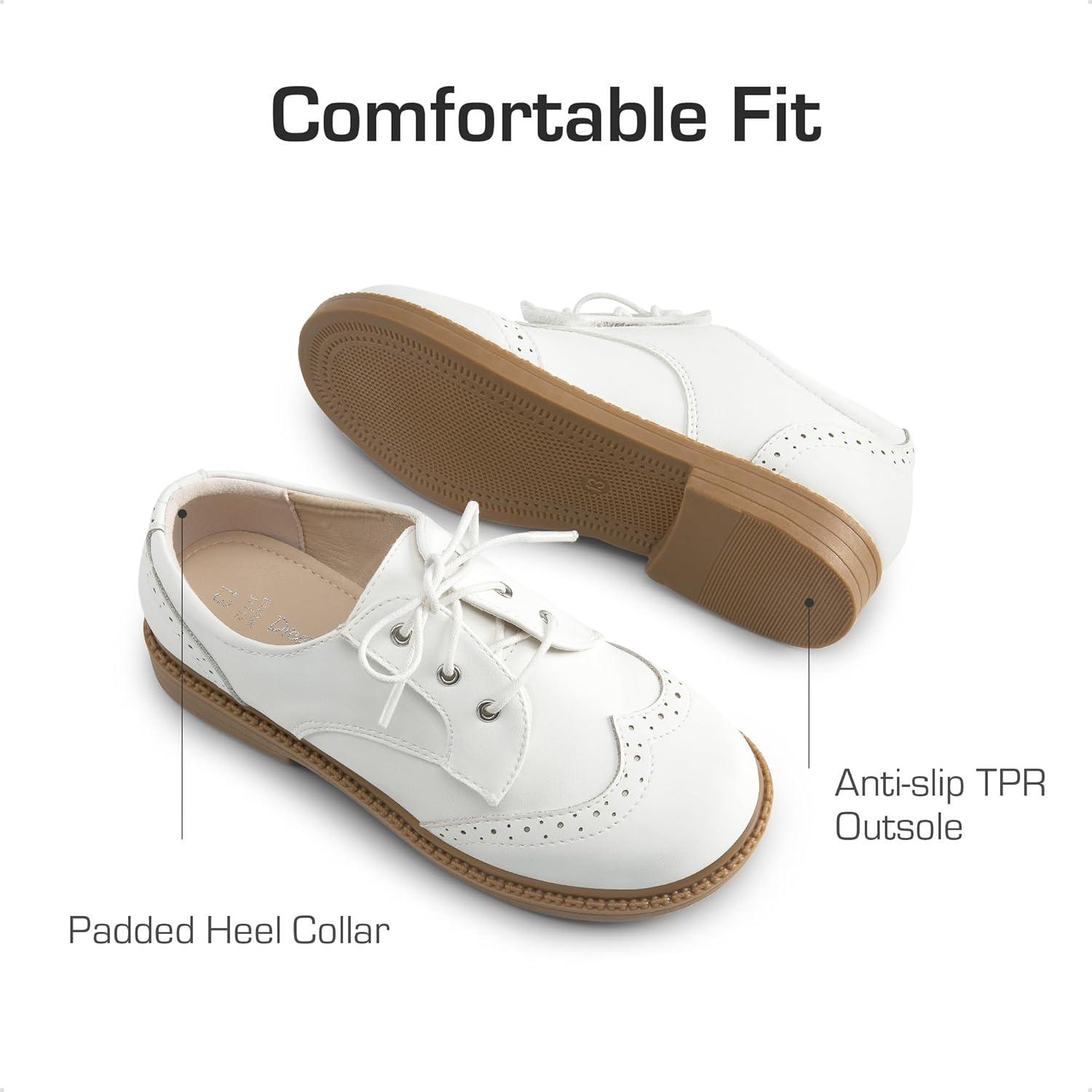imageDREAM PAIRS Boys Girls Dress Shoes Kids School Uniform Formal Casual Oxfords for Toddler Little KidWhite