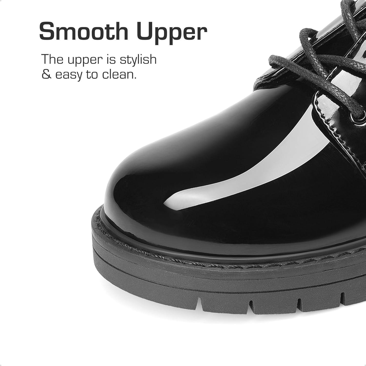 imageDREAM PAIRS Boys Girls Dress Shoes Kids Uniform Formal Classic Oxfords Laceup for Toddler Little Big KidBlackpat