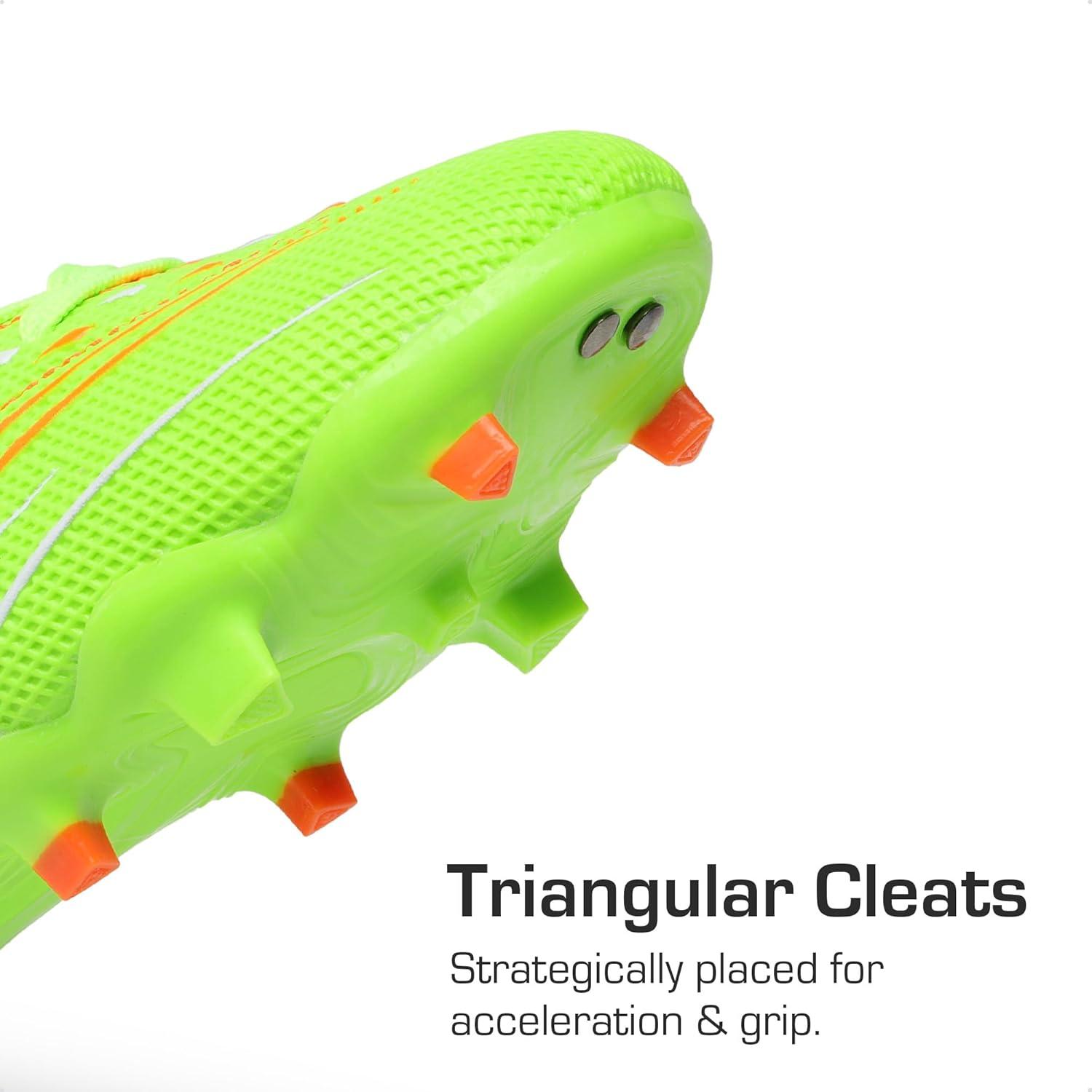 imageDREAM PAIRS Boys Girls Football Cleats Youth Firm Groud Outdoor Trainning Athletic Sport High Top Soccer Shoes for LittleBig KidNeon Green