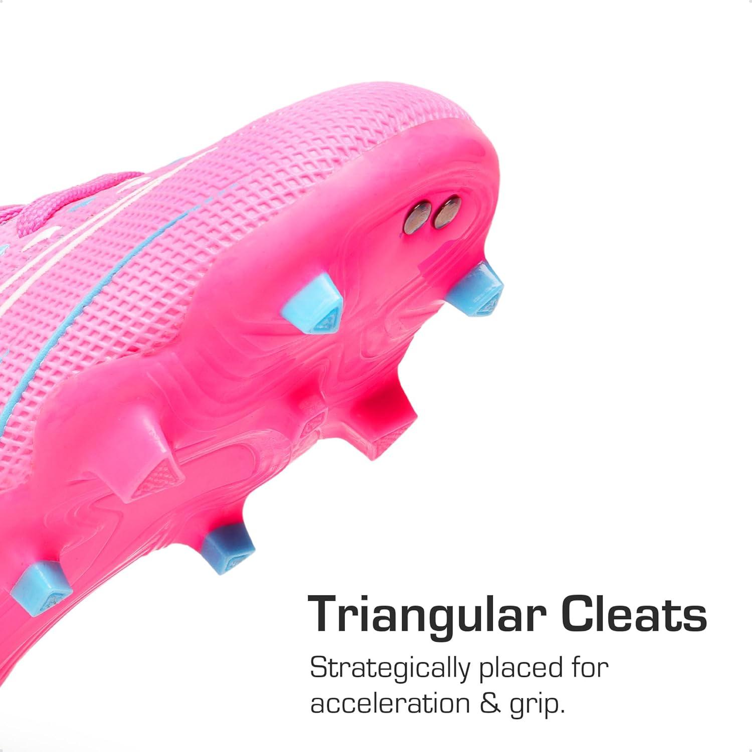 imageDREAM PAIRS Boys Girls Football Cleats Youth Firm Groud Outdoor Trainning Athletic Sport High Top Soccer Shoes for LittleBig KidPinkHot Pink