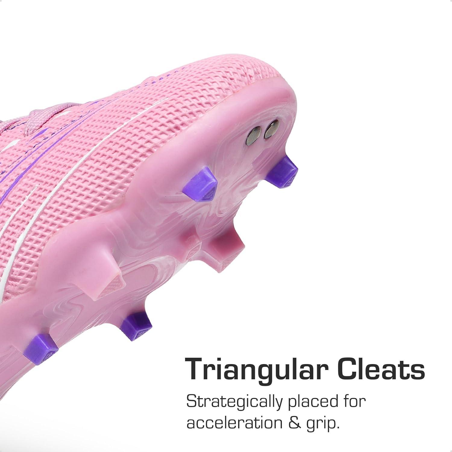 imageDREAM PAIRS Boys Girls Football Cleats Youth Firm Groud Outdoor Trainning Athletic Sport High Top Soccer Shoes for LittleBig KidPinkPurple