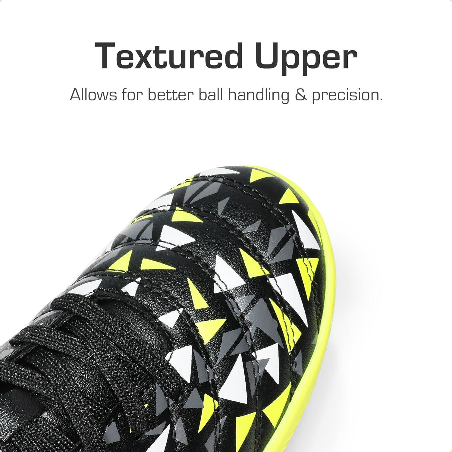 imageDREAM PAIRS Boys Girls Indoor Sneakers Lace Up Sport Athletic Casual IC Youth Futsal Football Soccer Shoes for LittleBig KidBlackNeonGreen