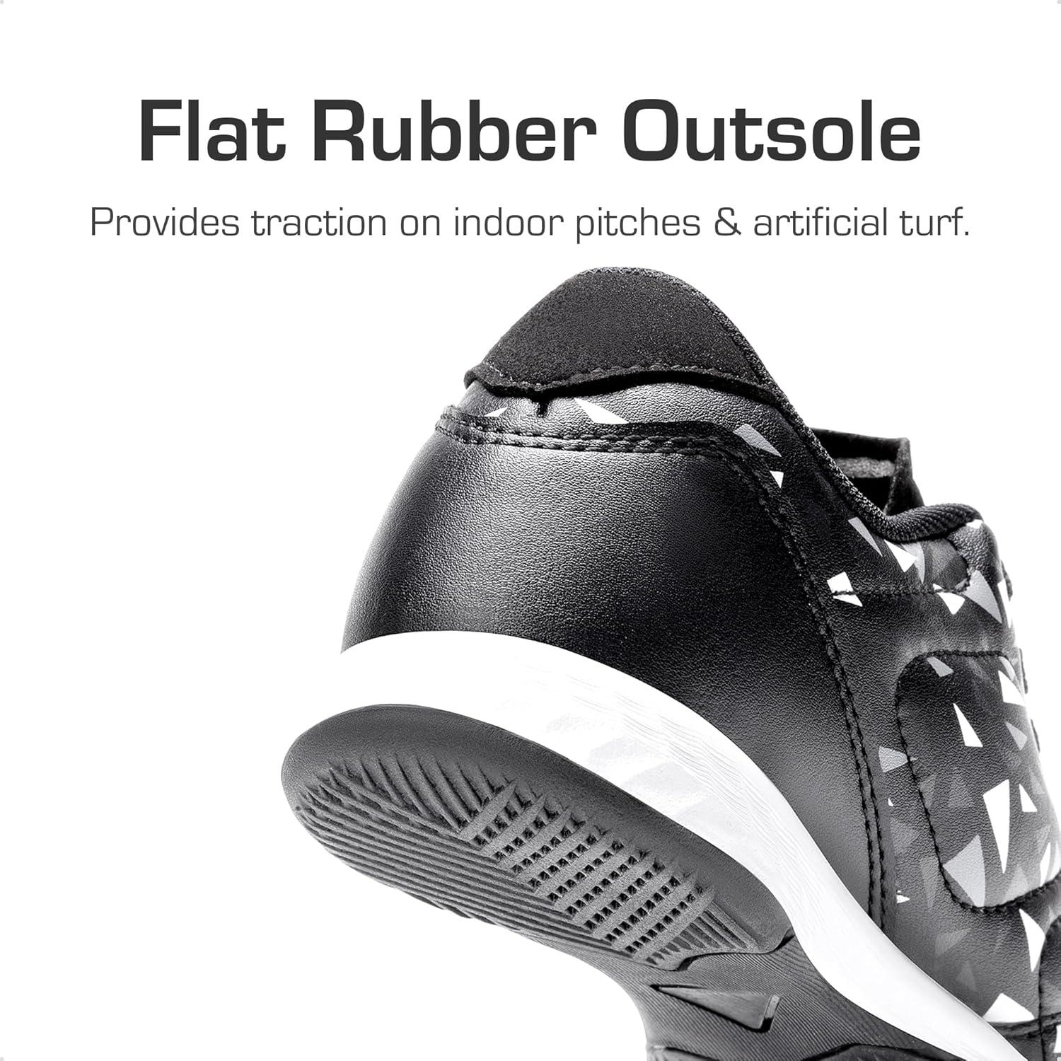 imageDREAM PAIRS Boys Girls Indoor Sneakers Lace Up Sport Athletic Casual IC Youth Futsal Football Soccer Shoes for LittleBig KidBlackWhite