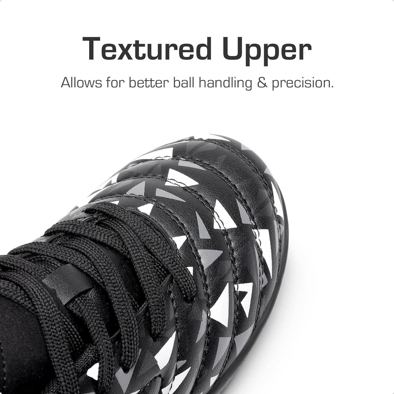 imageDREAM PAIRS Boys Girls Indoor Sneakers Lace Up Sport Athletic Casual IC Youth Futsal Football Soccer Shoes for LittleBig KidBlackWhite