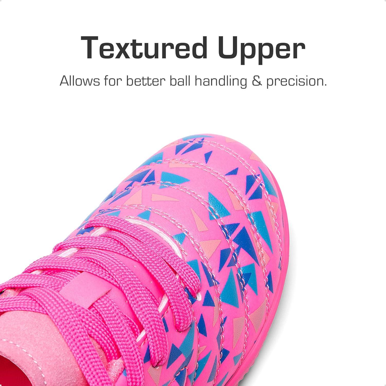 imageDREAM PAIRS Boys Girls Indoor Sneakers Lace Up Sport Athletic Casual IC Youth Futsal Football Soccer Shoes for LittleBig KidHot Pink