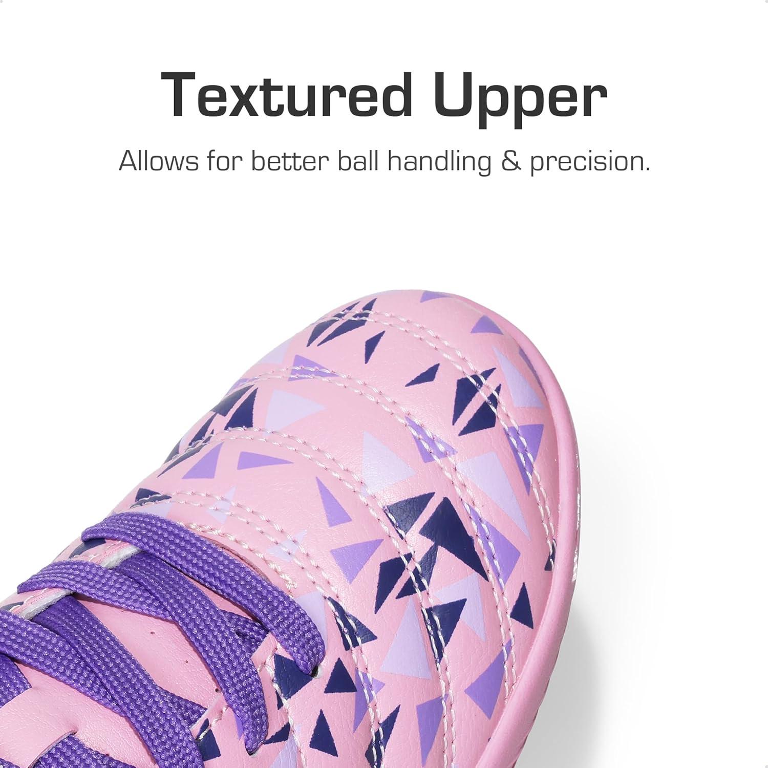 imageDREAM PAIRS Boys Girls Indoor Sneakers Lace Up Sport Athletic Casual IC Youth Futsal Football Soccer Shoes for LittleBig KidPinkPurple