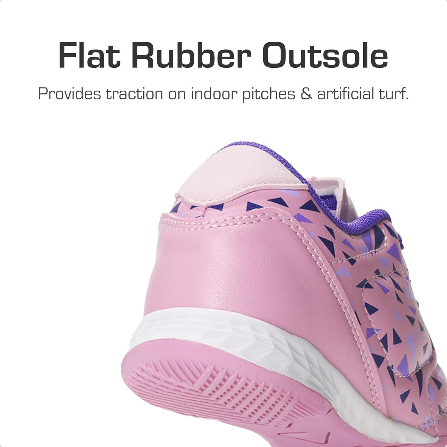 imageDREAM PAIRS Boys Girls Indoor Sneakers Lace Up Sport Athletic Casual IC Youth Futsal Football Soccer Shoes for LittleBig KidPinkPurple