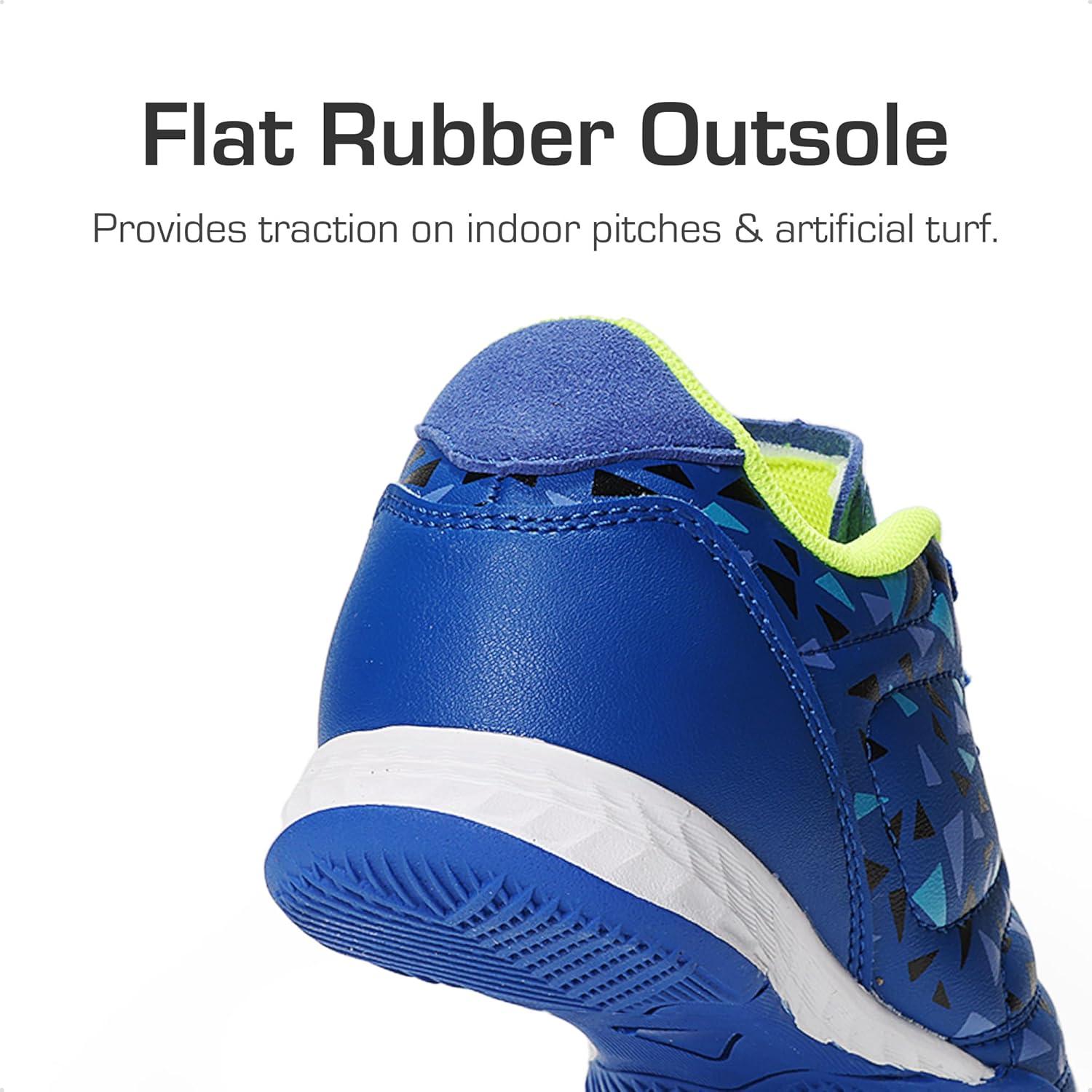 imageDREAM PAIRS Boys Girls Indoor Sneakers Lace Up Sport Athletic Casual IC Youth Futsal Football Soccer Shoes for LittleBig KidRoyalBlueNeonGreen
