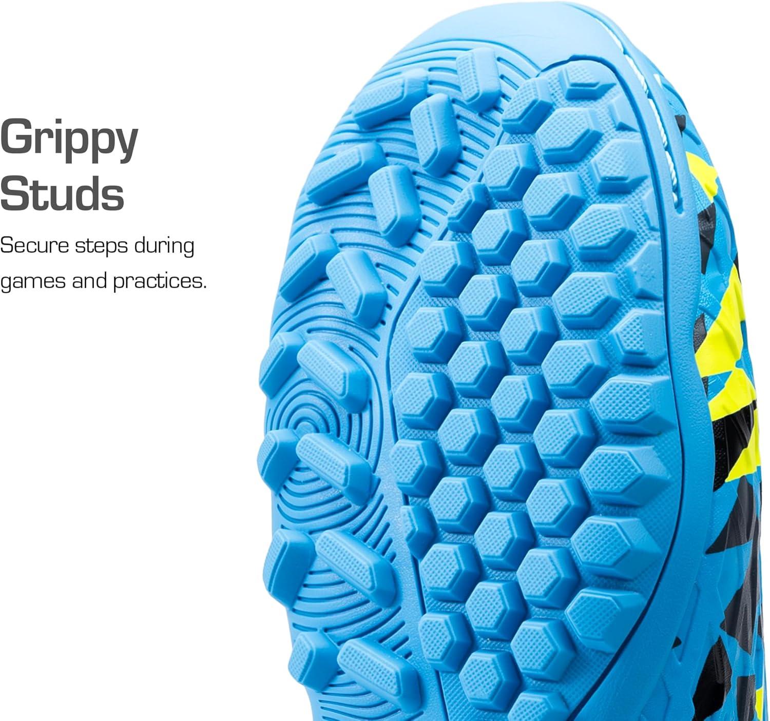 imageDREAM PAIRS Boys Girls Indoor Soccer Shoes High Top Football Turf Futsal Shoes for LittleBig KidBlue