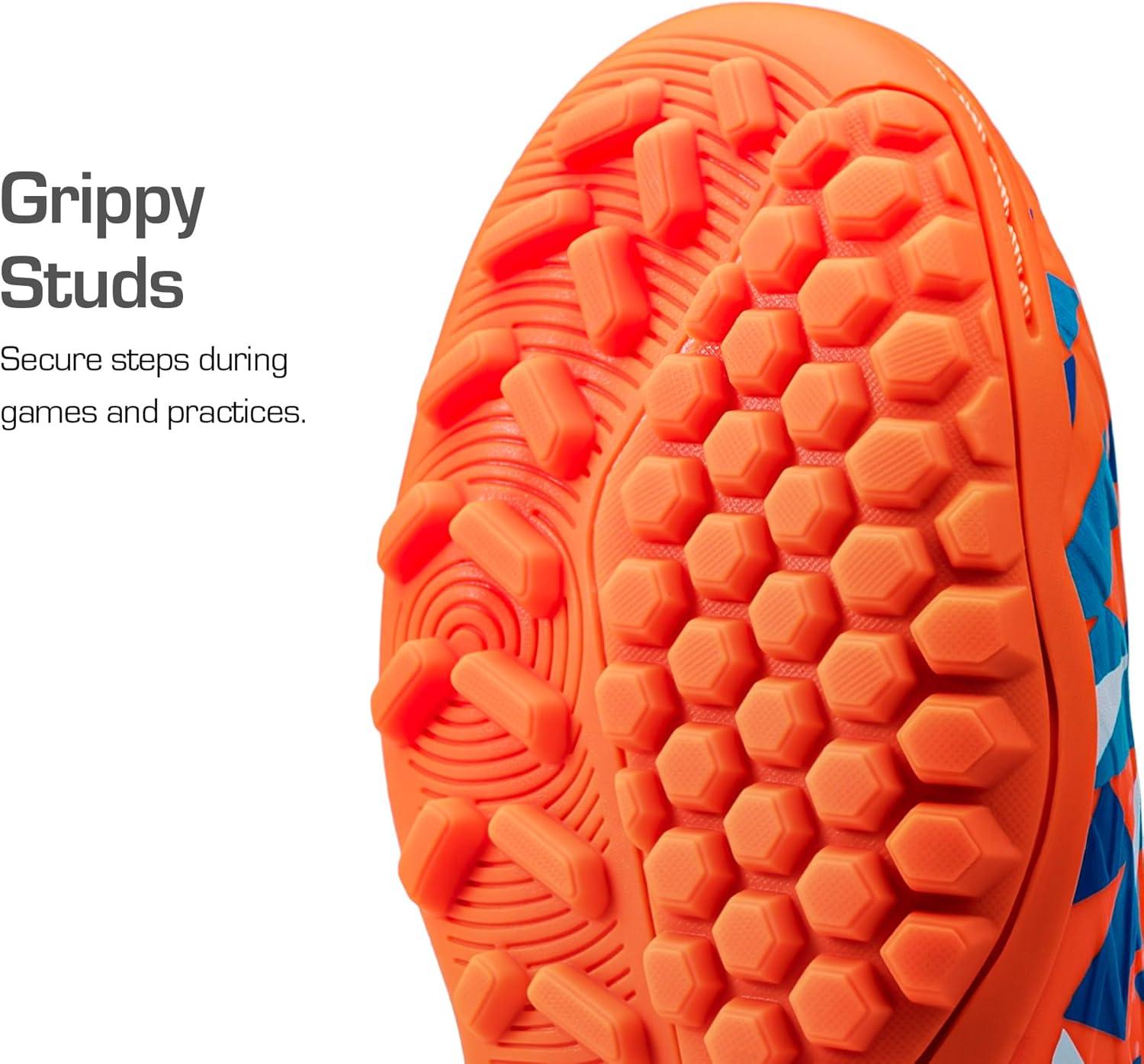 imageDREAM PAIRS Boys Girls Indoor Soccer Shoes High Top Football Turf Futsal Shoes for LittleBig KidOrange