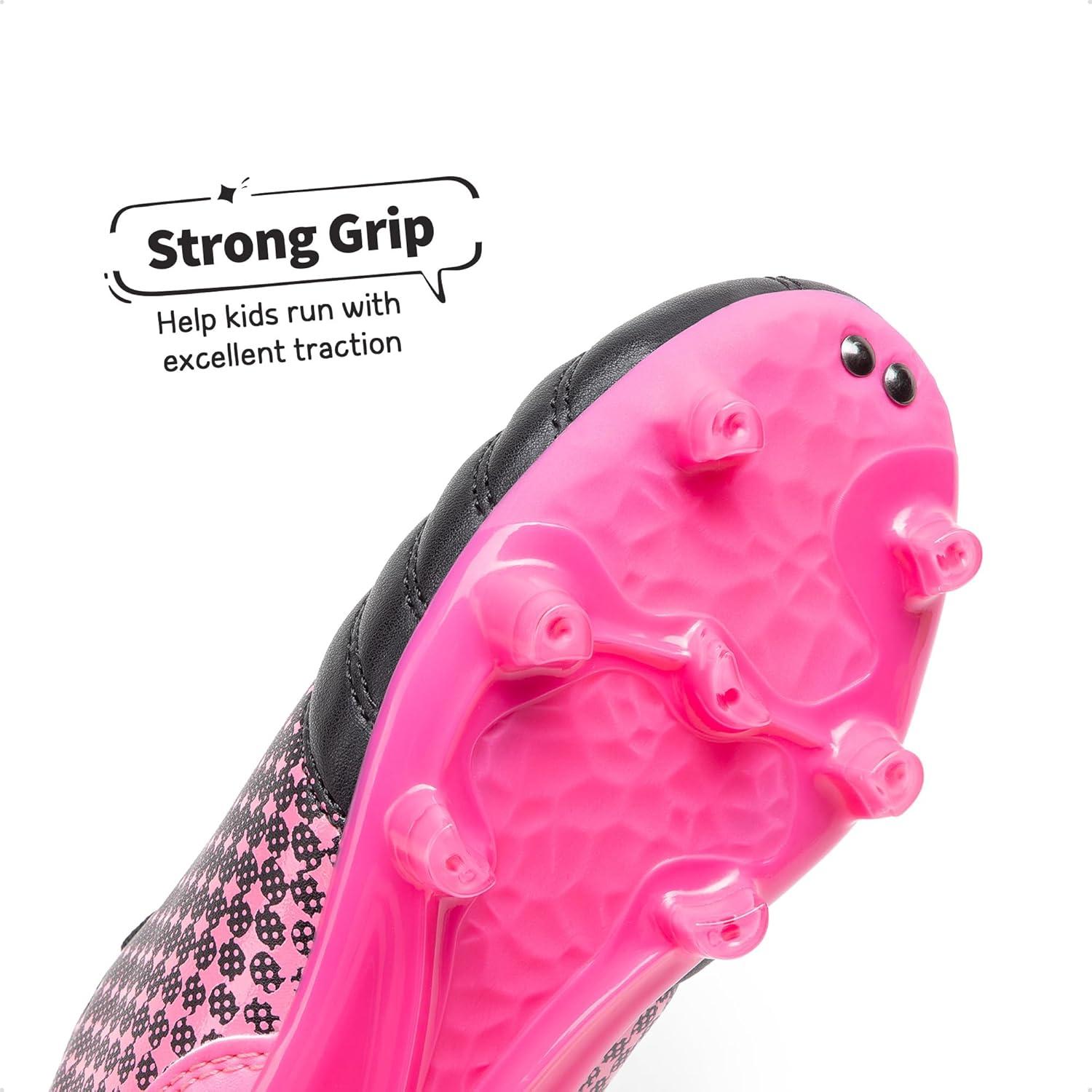 imageDREAM PAIRS Boys Girls Outdoor Sport Football Shoes Soccer Cleats for LittleBig KidBlackHot Pink