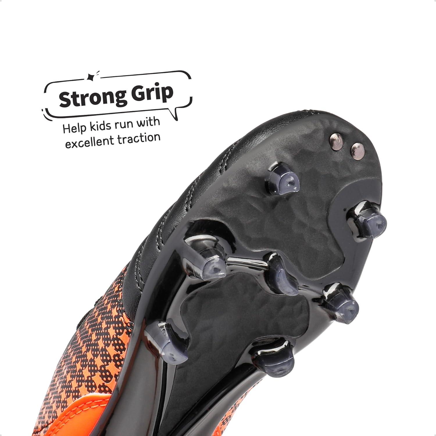 imageDREAM PAIRS Boys Girls Outdoor Sport Football Shoes Soccer Cleats for LittleBig KidBlackOrange