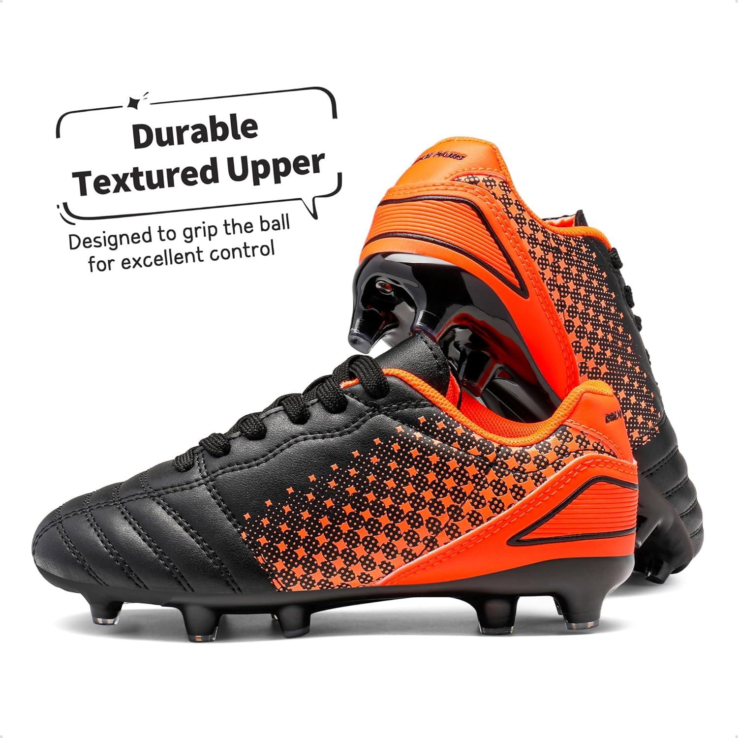 imageDREAM PAIRS Boys Girls Outdoor Sport Football Shoes Soccer Cleats for LittleBig KidBlackOrange