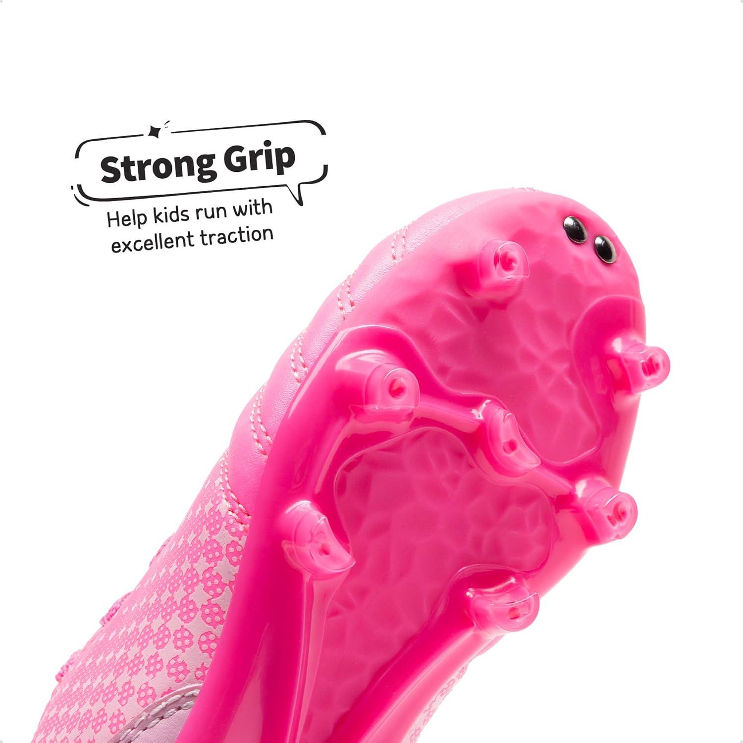 imageDREAM PAIRS Boys Girls Outdoor Sport Football Shoes Soccer Cleats for LittleBig KidHot Pink