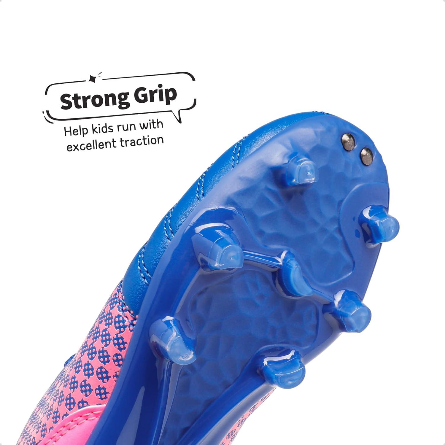 imageDREAM PAIRS Boys Girls Outdoor Sport Football Shoes Soccer Cleats for LittleBig KidRoyalBlueFuchsia